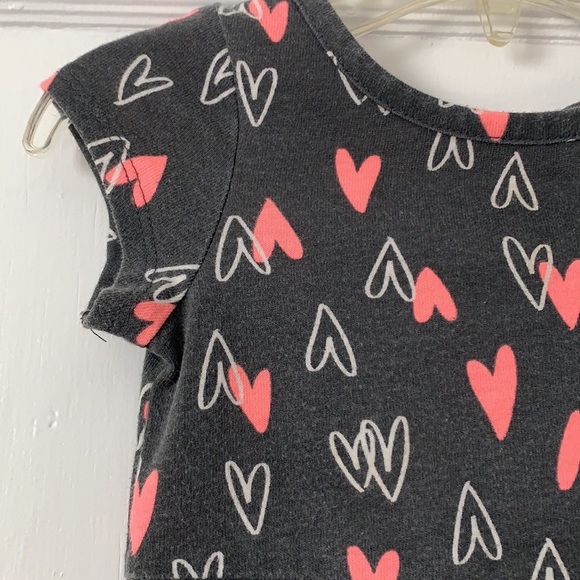 Cat & Jack 12m Gray Hearts Dress Short Sleeve EUC - Picture 4 of 9